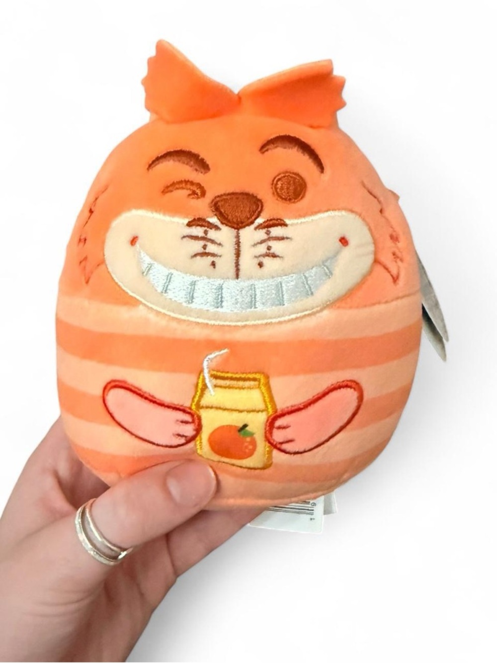 Disney Orange Striped Cheshire Cat Squishmallow Tag